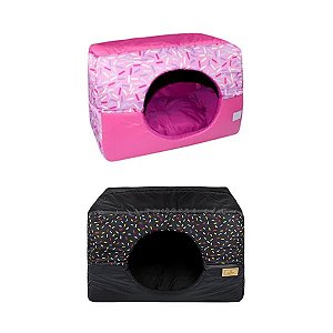Cama Cubo Granulado Preto G