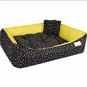 CAMA CONFETE PRETA TAM.M