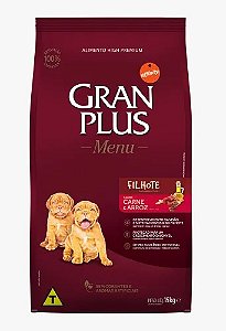 Gran Plus Menu Cao Filhote Media Grande Carne Arroz 15Kg