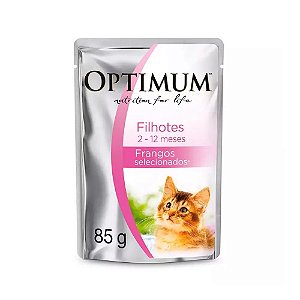 OPTIMUM GATOS SACHE FILHOTE FRANGO 85G