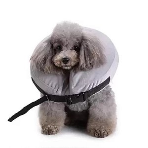 COLAR RECUP. ELIZABETANO INFLAVEL - G (40 CM)CINZA
