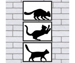 KIT 3 QUADROS GATOS