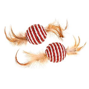 Brinq. 2 Bolas Com Pluma Luxo