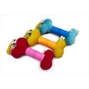 DOG PELUCIA MORDEDOR HUESO OSSO COM BORRACHA