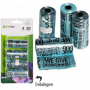 Refil Cata Caca Petmart Azul 4 Rolos 20 Saquinhos