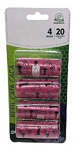 Refil Cata Caca Petmart Rosa 4 Rolos 20 Saquinhos