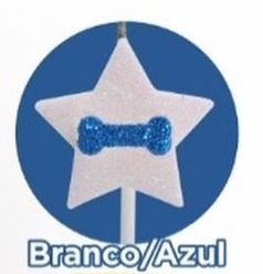 VELA OSSO DOG GLITTER AZUL ANIVERSÁRIO 1UNID