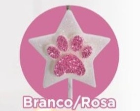 Vela Pata Dog Glitter Rosa AniversÁrio 1unid