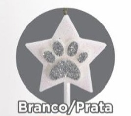 VELA PATA DOG GLITTER PRATA ANIVERSÁRIO 1UNID