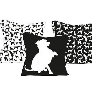 KIT 3 ALMOFADAS DOGS BLACK