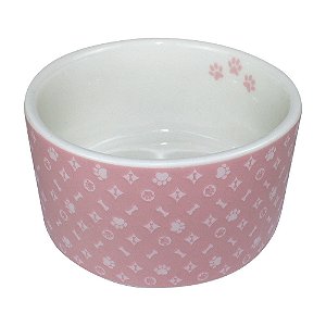 COMEDOURO PORCELANA PATA CHARME ROSA 450ml