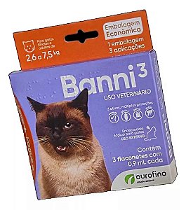Banni 3 0,9ml Acima 2,6kg Com 3 Pipetas
