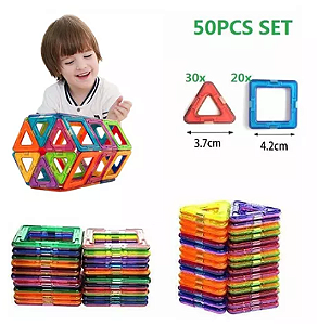 Bloco de montar magnéticos infantil