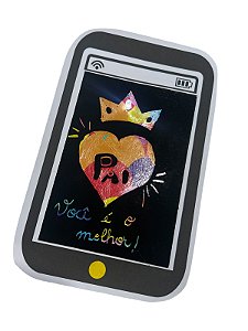 Tablet com papel raspadinha Dia dos Pais