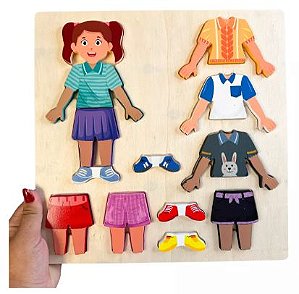 Tabuleiro Madeira Vestir Trocar De Roupa Roupinhas