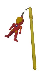Caneta Ponta Fina Com chaveiro - Homem de Ferro