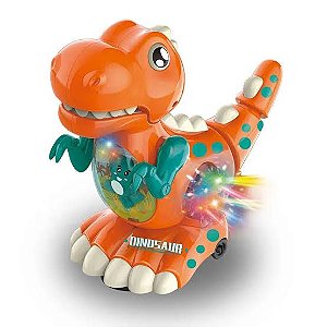 Brinquedo robótico T-rex com iluminação e música