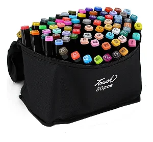 Caneta Marcador Permanente 80 Cores