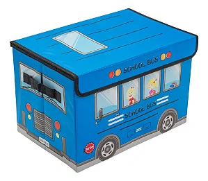 Puff Baú Organizador de Brinquedos - cor azul