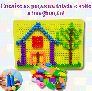 Brinquedo De Montar Educativo Pedagógico Mosaico Coloridos