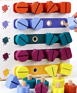 Brinquedo de girar parafusos Correspondência de cartas Brinquedos educativos Montessori