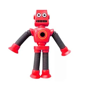 Brinquedos Esticados com Ventosa - Brinquedos de ventosa de tubo de robô - cor: Vermelho