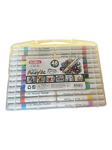 Acrylic Marker - Marcador Acrílico Prova Dágua Tecido - 48 Unidades