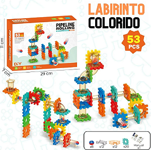 Brinquedo Infantil de circuito de bolinha 53 Peças de montar