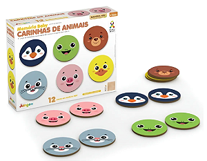 Memória Baby Carinhas De Animais Brinquedo Educativo Bebê