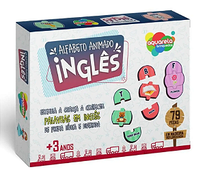 Alfabeto Pedagógico Alfabeto Inglês Com Palavras Infantil - Aquarela Brinquedos