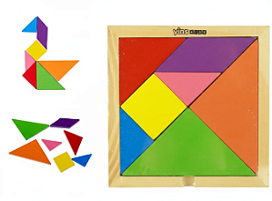 Jogo tangram em madeira (MDF)