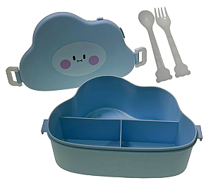 Pote Marmita Nuvem Infantil C/ Divisória Lancheira Escolar (azul)