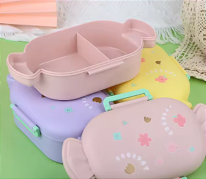 Pote Marmita formato bombom - Infantil C/ Divisória Lancheira Escolar (lilás)