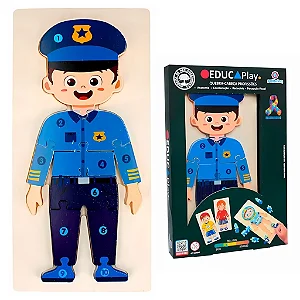 Qebra-Cabeça Profissões Educaplay - Policial