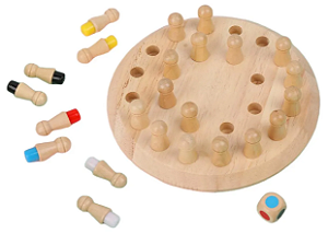 Jogos de tabuleiro de madeira para combinar - memória (infantil e adulto)