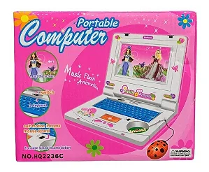 Laptop Interativo Infantil Criança Educativo Menina - Rosa