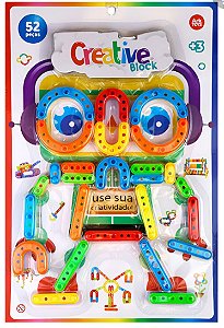 Brinquedo Interativo Educativo Creative Block Com 52 Peças