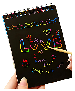 Bloco Caderno Mágico Raspadinha Grande Com Bastão Raspador