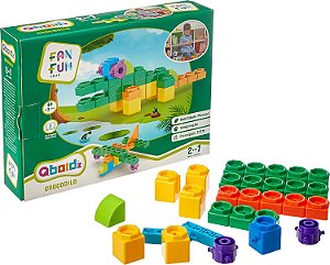 Brinquedo Conjunto Blocos De Montar Infantil Para Criança - Animal Crocodilo Jacaré - Fan Fun Criar - Qboidz - New Toys