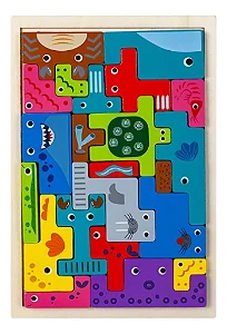 Quebra-cabeça fundo do mar montessori