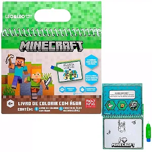 Livro de colorir com água - minecraft