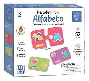 Jogo pedagógico descobrindo o alfabeto - 52 Peças
