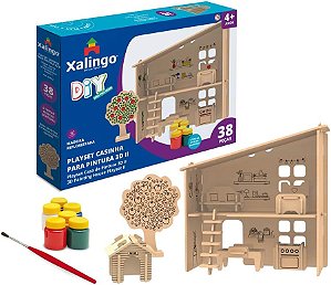 Casinha de madeira 3D para colorir