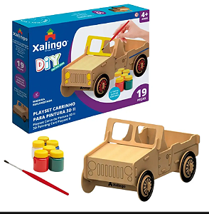 Brinquedo Infantil Playset Carrinho 3d Para Pintura 19 Peças- xalingo