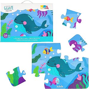 Quebra Cabeça Infantil Gigante Educativo Fundo Do Mar 12 Peças Babebi
