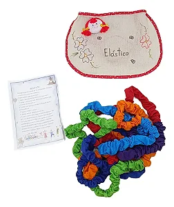 Pula Elástico de Tecido Colorido