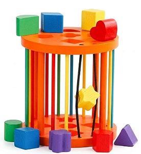 Jogo de Encaixe Infantil Classificador De Formas Montessori