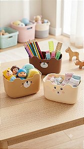 Organizador Multiuso Infantil Ursinho – Porta-Objetos MARROM