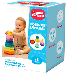 Brinquedo Educativo Potes De Empilhar Ggb Bebê Colorido Colo
