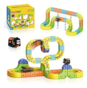 Brastoy Pista Trem Magnético Infantil Educativo 62/105 Peças
